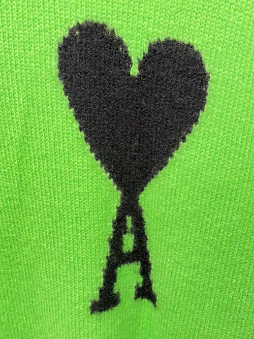 AMI PARIS（アミ パリス）AMI PARIS (アミ パリス) Crew neck knit sweater 黄緑 サイズ:Lの古着・服飾アイテム