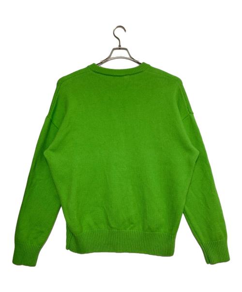 AMI PARIS（アミ パリス）AMI PARIS (アミ パリス) Crew neck knit sweater 黄緑 サイズ:Lの古着・服飾アイテム