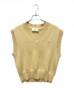 AMI Alexandre Mattiussiアミアレクサンドルマテュッシ）の古着「AMI de Cœur ベスト/ハートロゴニットベスト」｜アイボリー