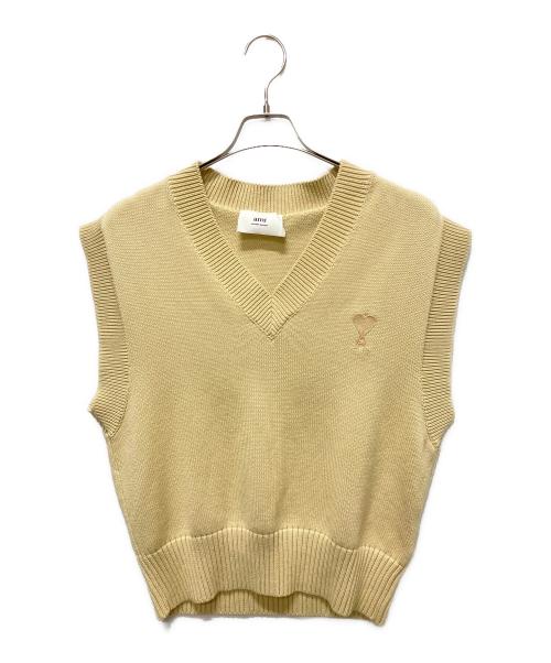 AMI Alexandre Mattiussi（アミアレクサンドルマテュッシ）AMI Alexandre Mattiussi (アミアレクサンドルマテュッシ) AMI de Cœur ベスト/ハートロゴニットベスト アイボリー サイズ:Sの古着・服飾アイテム