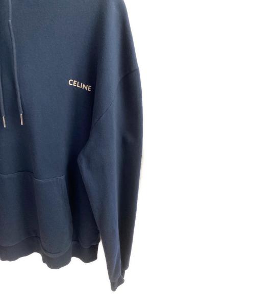 CELINE（セリーヌ）CELINE (セリーヌ) ルーズフーディー プルオーバーパーカー ネイビー サイズ:Sの古着・服飾アイテム