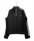 CELINEセリーヌ）の古着「24SS トリオンフ チャーム ロゴ 刺繍 ハーフジップ ジャージ」｜ブラック
