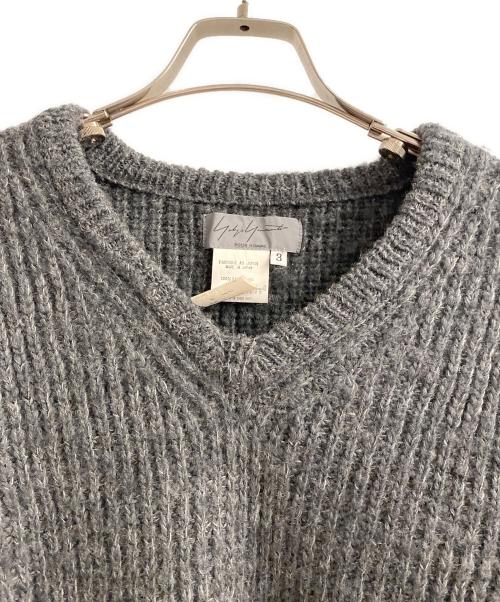 Yohji Yamamoto pour homme（ヨウジヤマモト プールオム）Yohji Yamamoto pour homme (ヨウジヤマモト プールオム) Vネックニット グレー サイズ:3の古着・服飾アイテム
