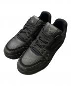 LOUIS VUITTONルイ ヴィトン）の古着「Calfskin Monogram Eclipse Mens LV Trainer Sneakers」｜ブラック