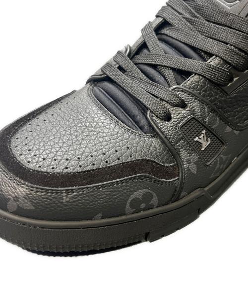 LOUIS VUITTON（ルイ ヴィトン）LOUIS VUITTON (ルイ ヴィトン) Calfskin Monogram Eclipse Mens LV Trainer Sneakers ブラック サイズ:8 1/2の古着・服飾アイテム