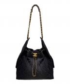 CHANELシャネル）の古着「CHANEL25 ミディアムハンドバッグ/ブラック」｜ブラック