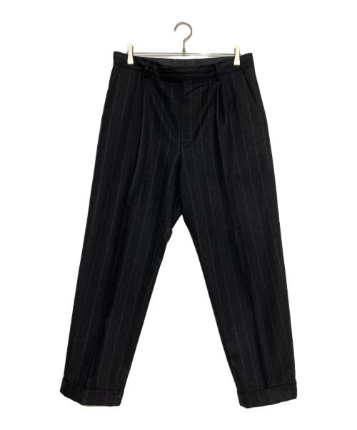 WACKO MARIA（ワコマリア）WACKO MARIA (ワコマリア) STRIPED PLEATED TROUSERS ブラック サイズ:XLの古着・服飾アイテム