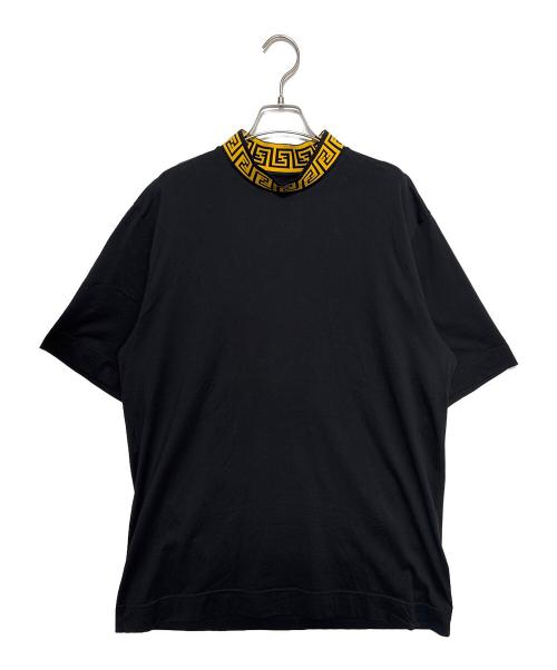 FENDI（フェンディ）FENDI (フェンディ) VERSACE (ヴェルサーチェ) ネックロゴ カットソー ブラック サイズ:Lの古着・服飾アイテム