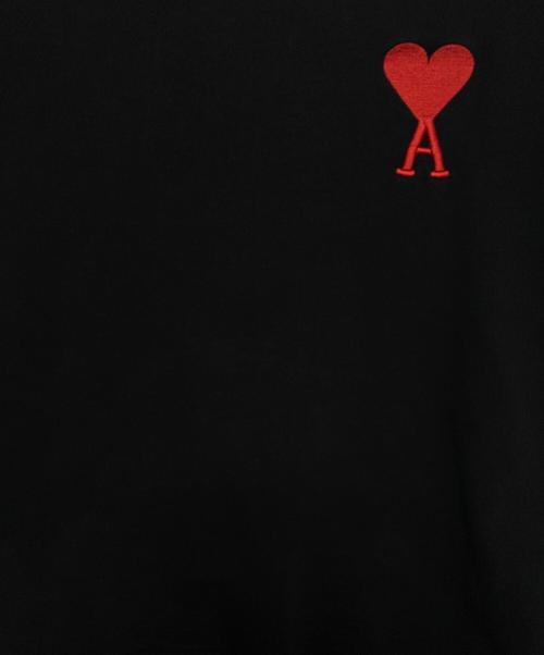 AMI Alexandre Mattiussi（アミアレクサンドルマテュッシ）AMI Alexandre Mattiussi (アミアレクサンドルマテュッシ) スモールハートロゴ刺繍 スウェット ブラック サイズ:XSの古着・服飾アイテム