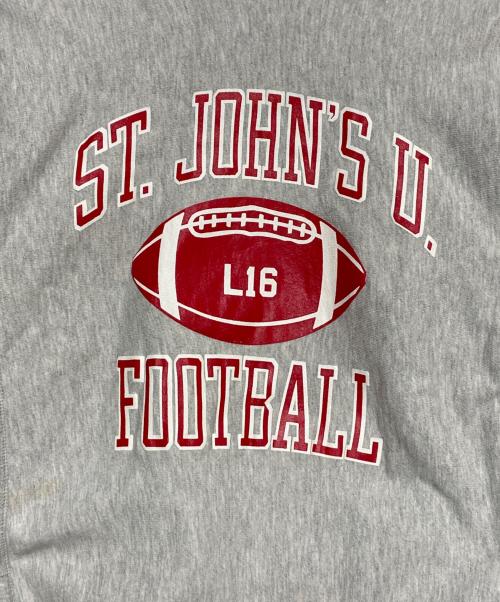 Champion（チャンピオン）Champion (チャンピオン) ST.JOHNS FOOTBALL Reverse Weave グレー サイズ:Lの古着・服飾アイテム
