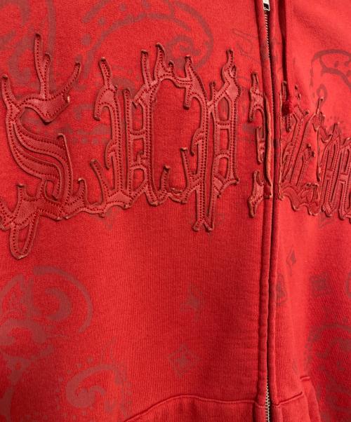 SUPREME（シュプリーム）SUPREME (シュプリーム) 25SS Leather Appliqué Zip Up Hooded Sweatshirt レッド サイズ:XLの古着・服飾アイテム
