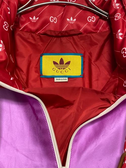 GUCCI（グッチ）GUCCI (グッチ) adidas (アディダス) アセテートナイロンアノラックジャケット レッド×パープル サイズ:54の古着・服飾アイテム