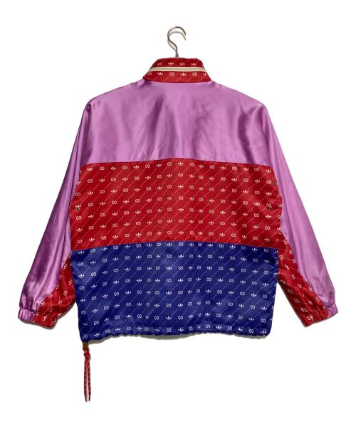 GUCCI（グッチ）GUCCI (グッチ) adidas (アディダス) アセテートナイロンアノラックジャケット レッド×パープル サイズ:44の古着・服飾アイテム
