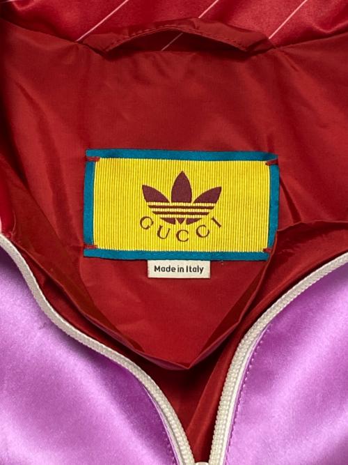 GUCCI（グッチ）GUCCI (グッチ) adidas (アディダス) アセテートナイロンアノラックジャケット レッド×パープル サイズ:44の古着・服飾アイテム