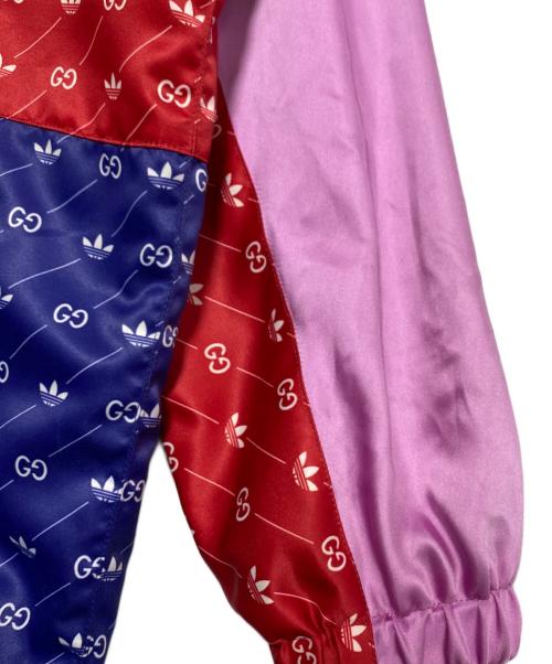 GUCCI（グッチ）GUCCI (グッチ) adidas (アディダス) アセテートナイロンアノラックジャケット レッド×パープル サイズ:44の古着・服飾アイテム