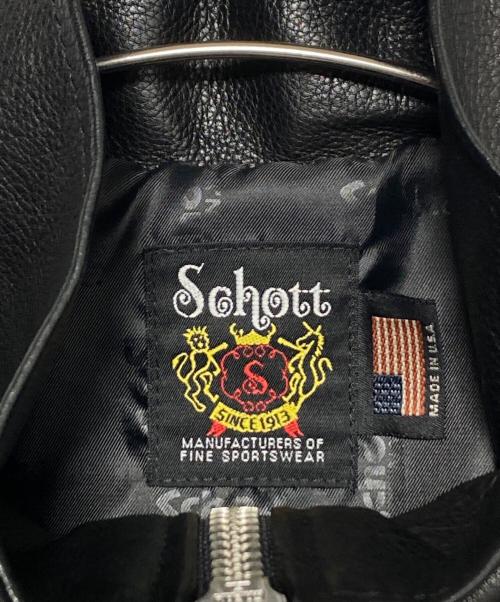 Needles（ニードルズ）Needles (ニードルズ) Schott (ショット) Leather Track Jacket ブラック サイズ:XLの古着・服飾アイテム