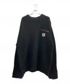 sacai×Carhartt WIPサカイ×カーハート ワークインプログレス）の古着「Knit Pullover Detroit」｜ブラック