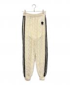 GUCCI×adidasグッチ×アディダス）の古着「Mohair Knit Jogging Pant(モヘヤニットジョギングパンツ)/シースルーニットパンツ」｜ホワイト