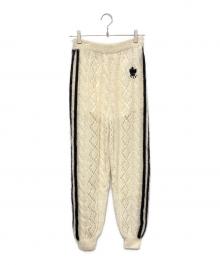 GUCCI×adidas（グッチ×アディダス）の古着「Mohair Knit Jogging Pant(モヘヤニットジョギングパンツ)/シースルーニットパンツ」｜ホワイト