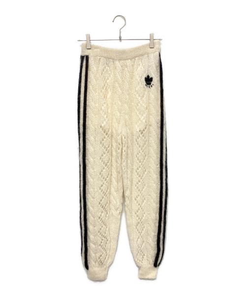 GUCCI（グッチ）GUCCI (グッチ) adidas (アディダス) Mohair Knit Jogging Pant(モヘヤニットジョギングパンツ)/シースルーニットパンツ ホワイト サイズ:Sの古着・服飾アイテム