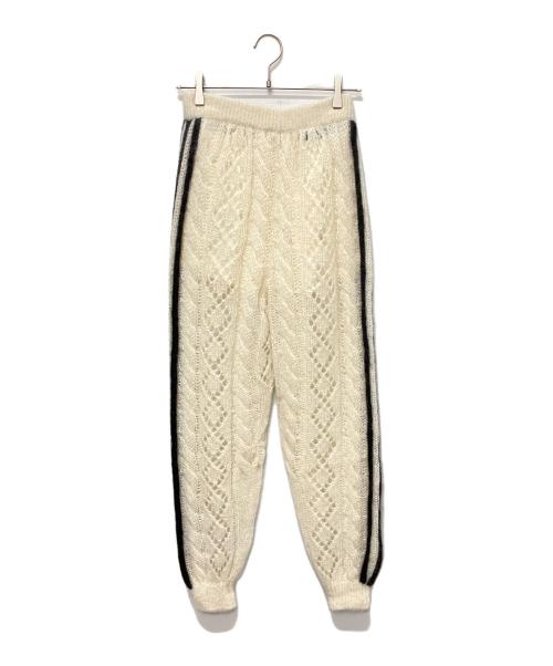 GUCCI（グッチ）GUCCI (グッチ) adidas (アディダス) Mohair Knit Jogging Pant(モヘヤニットジョギングパンツ)/シースルーニットパンツ ホワイト サイズ:Sの古着・服飾アイテム
