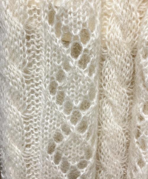 GUCCI（グッチ）GUCCI (グッチ) adidas (アディダス) Mohair Knit Jogging Pant(モヘヤニットジョギングパンツ)/シースルーニットパンツ ホワイト サイズ:Sの古着・服飾アイテム