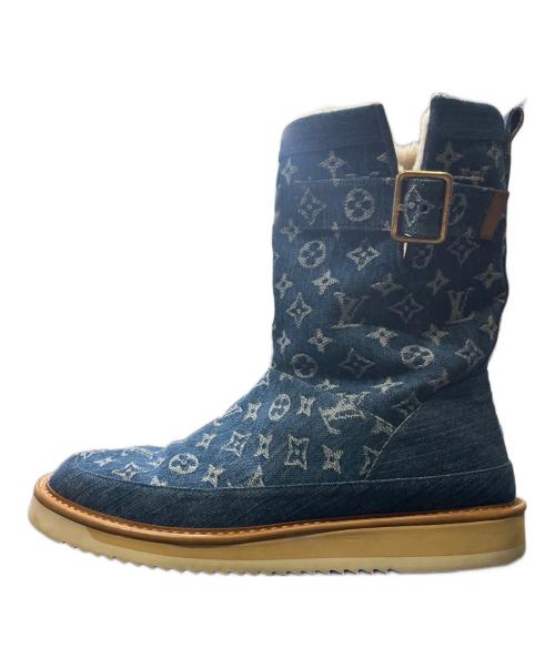LOUIS VUITTON（ルイ ヴィトン）LOUIS VUITTON (ルイ ヴィトン) NIGO (二ゴー) LV コージー・ライン モノグラム・デニム ムートンブーツ インディゴ サイズ:11の古着・服飾アイテム