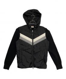 MONCLER（モンクレール）の古着「Hooded Cardigan」｜ブラック×ホワイト