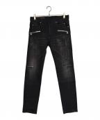 BALMAINバルマン）の古着「スキニーデニムパンツ」｜ブラック