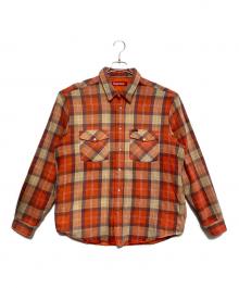 SUPREME（シュプリーム）の古着「Quilted Flannel Snap Shirt」｜オレンジ