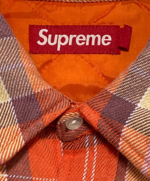 SUPREME（シュプリーム）SUPREME (シュプリーム) Quilted Flannel Snap Shirt オレンジ サイズ:Ｌの古着・服飾アイテム