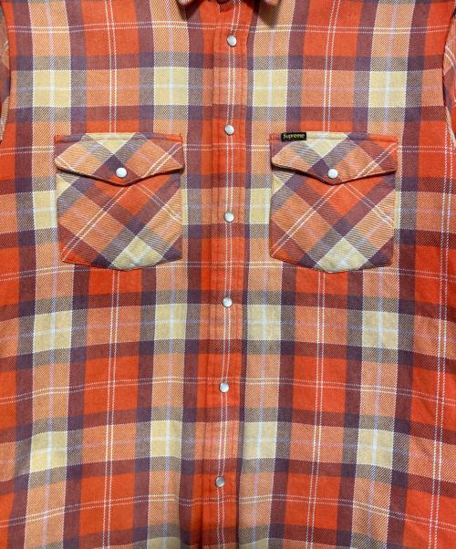 SUPREME（シュプリーム）SUPREME (シュプリーム) Quilted Flannel Snap Shirt オレンジ サイズ:Ｌの古着・服飾アイテム