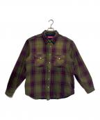 SUPREMEシュプリーム）の古着「Quilted Flannel Snap Shirt」｜グリーン