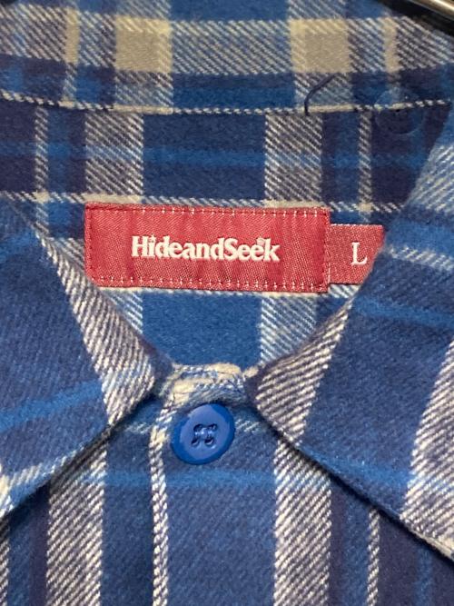 HIDE AND SEEK（ハイドアンドシーク）HIDE AND SEEK (ハイドアンドシーク) チェックシャツ ブルー サイズ:Lの古着・服飾アイテム
