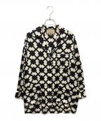 GUCCIグッチ）の古着「シルクシャツ/パジャマシャツ」｜ホワイト×ブラック