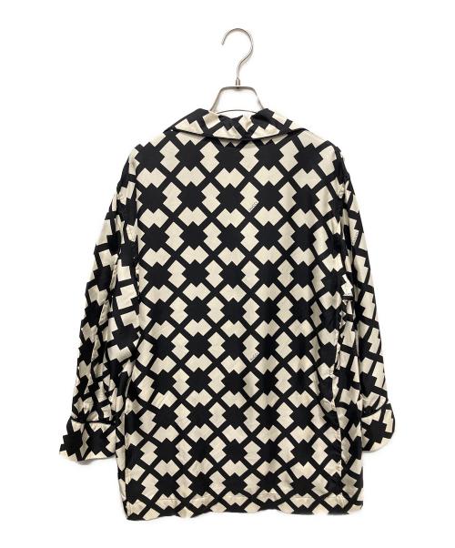GUCCI（グッチ）GUCCI (グッチ) シルクシャツ/パジャマシャツ ホワイト×ブラック サイズ:36の古着・服飾アイテム