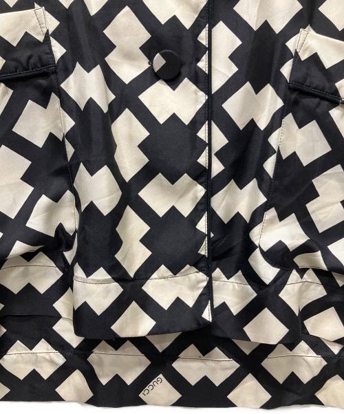 GUCCI（グッチ）GUCCI (グッチ) シルクシャツ/パジャマシャツ ホワイト×ブラック サイズ:36の古着・服飾アイテム