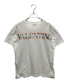 VALENTINO（ヴァレンティノ）の古着「スパンコールロゴデザインTシャツ/スパンコールTee」｜ホワイト