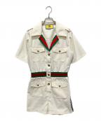 GUCCI×adidasグッチ×アディダス）の古着「シェリーライン GG柄オールインワン」｜ホワイト