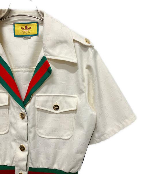 GUCCI（グッチ）GUCCI (グッチ) adidas (アディダス) シェリーライン GG柄オールインワン  ホワイト サイズ:44の古着・服飾アイテム