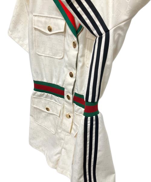 GUCCI（グッチ）GUCCI (グッチ) adidas (アディダス) シェリーライン GG柄オールインワン  ホワイト サイズ:44の古着・服飾アイテム