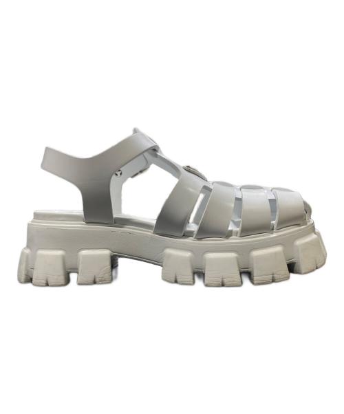 PRADA（プラダ）PRADA (プラダ) モノリスサンダル ホワイト サイズ:8の古着・服飾アイテム