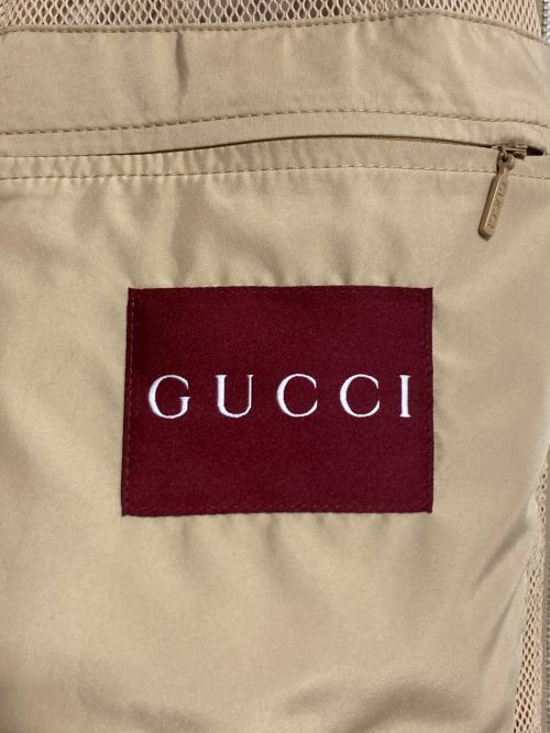 GUCCI（グッチ）GUCCI (グッチ) ライトナイロン GGフードジャケット ベージュ サイズ:54の古着・服飾アイテム