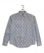 LOUIS VUITTONルイ ヴィトン）の古着「ロゴストライプ 長袖シャツ」｜ブルー×ホワイト