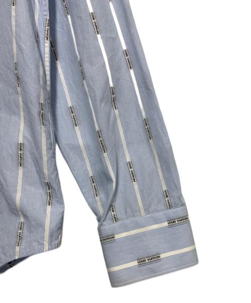 LOUIS VUITTON（ルイ ヴィトン）LOUIS VUITTON (ルイ ヴィトン) ロゴストライプ 長袖シャツ ブルー×ホワイト サイズ:Lの古着・服飾アイテム