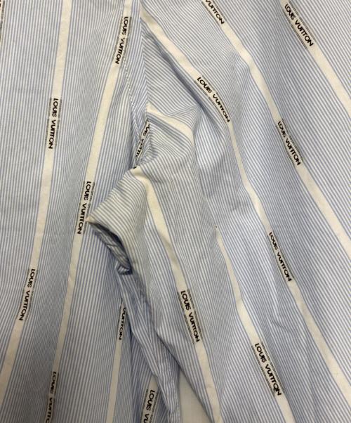 LOUIS VUITTON（ルイ ヴィトン）LOUIS VUITTON (ルイ ヴィトン) ロゴストライプ 長袖シャツ ブルー×ホワイト サイズ:Lの古着・服飾アイテム