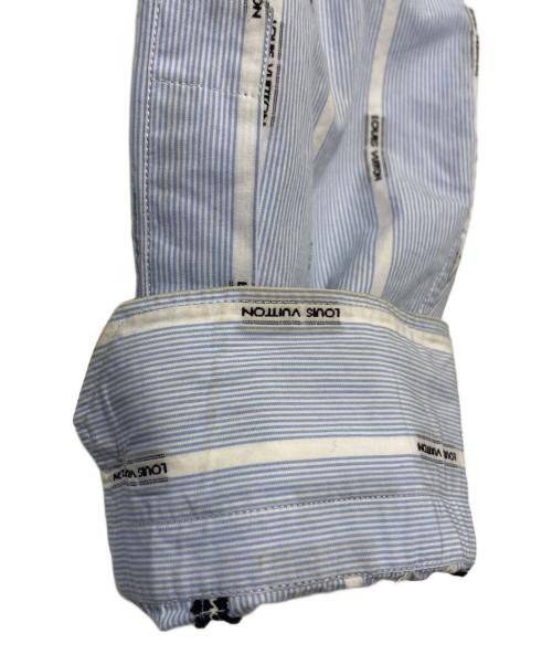 LOUIS VUITTON（ルイ ヴィトン）LOUIS VUITTON (ルイ ヴィトン) ロゴストライプ 長袖シャツ ブルー×ホワイト サイズ:Lの古着・服飾アイテム