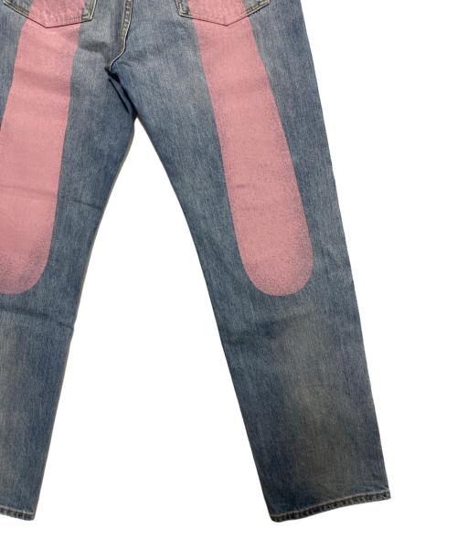 EVISU（エヴィス）EVISU (エヴィス) Daicock Print Baggy Jeans スカイブルー×ピンク サイズ:33の古着・服飾アイテム