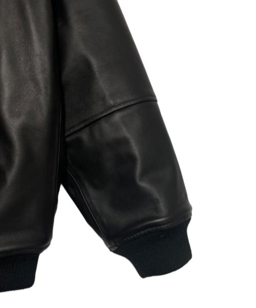 HIDE AND SEEK（ハイドアンドシーク）HIDE AND SEEK (ハイドアンドシーク) Toru Nishiura Leather Varsity ブラック サイズ:XLの古着・服飾アイテム