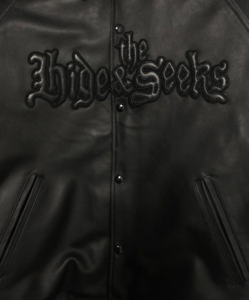 HIDE AND SEEK（ハイドアンドシーク）HIDE AND SEEK (ハイドアンドシーク) Toru Nishiura Leather Varsity ブラック サイズ:XLの古着・服飾アイテム